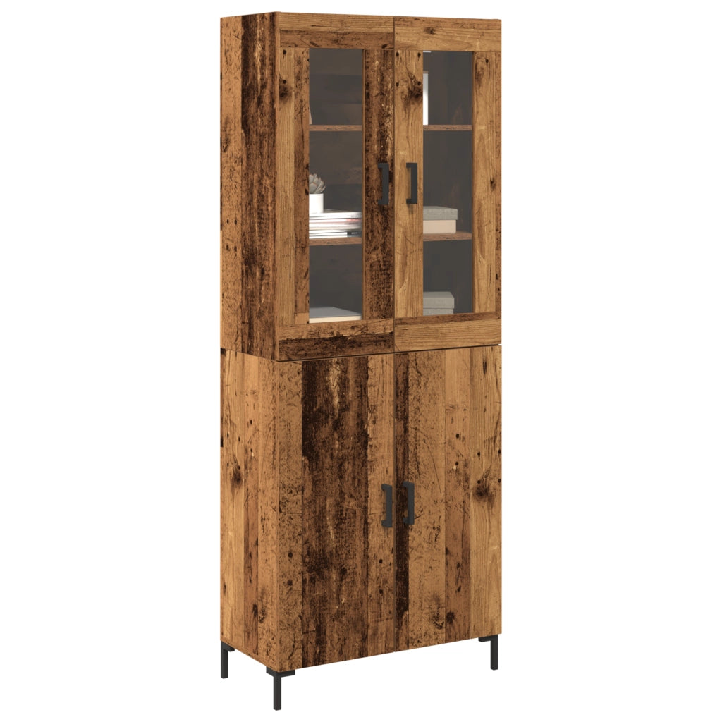 Sideboard con Armadietto a Muro in Legno Invecchiato