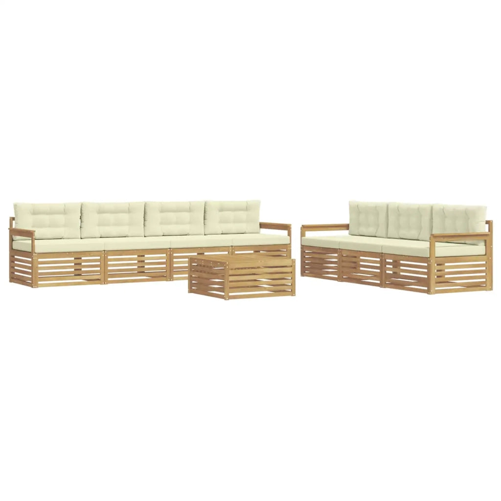 Set di divani da esterno 8 pcs Bianco e Crema 79 x 79 x 37 cm 3390150