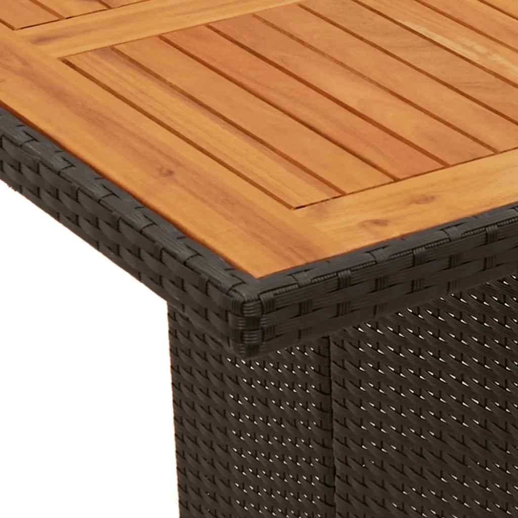 Set BistrÃ² da Giardino 9 pz con Cuscini in Polyrattan Nero