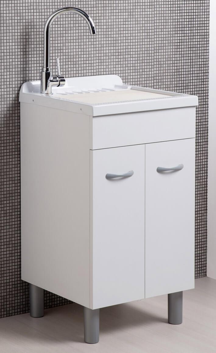 Mobile Lavatoio in ABS 50x40x88 cm 2 Ante Ambrosini Doris Bianco Opaco