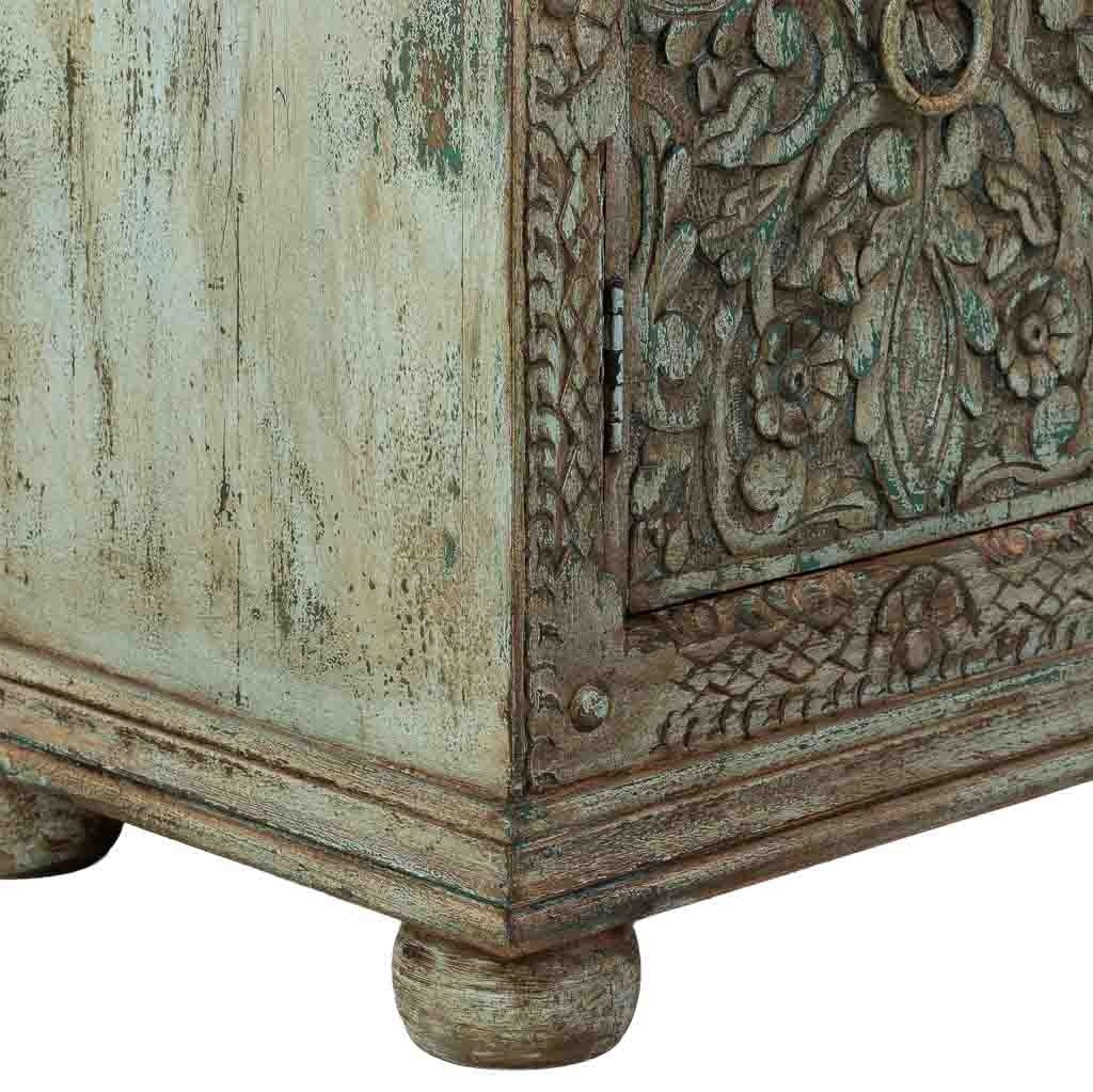 Aparador de madera verde 90x40x90