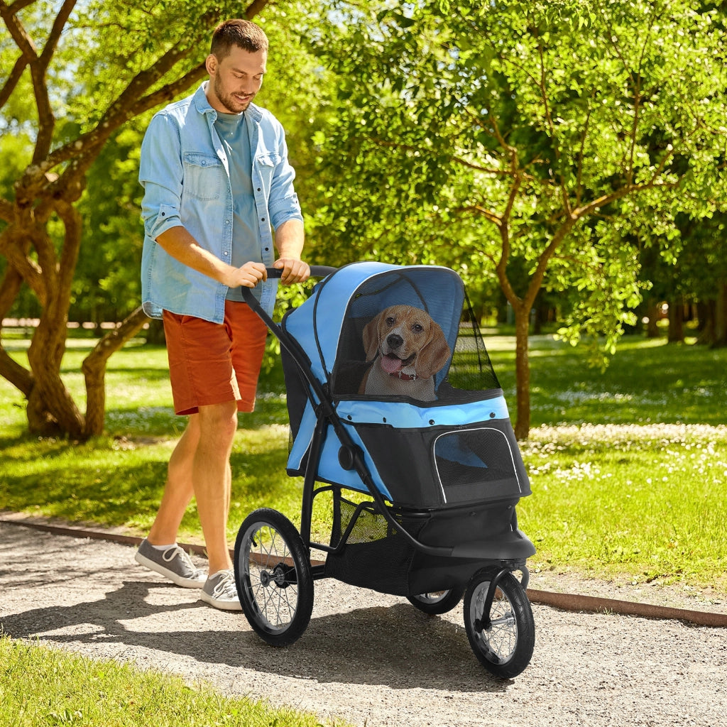Carrello da trasporto per cani ¨C zephmum ¨C Blu, Polipropilene, 111x58x107 cm