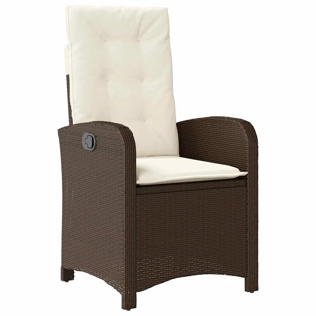 Set da Pranzo per Giardino con cuscino 5 pcs Marrone polyrattan 3380269