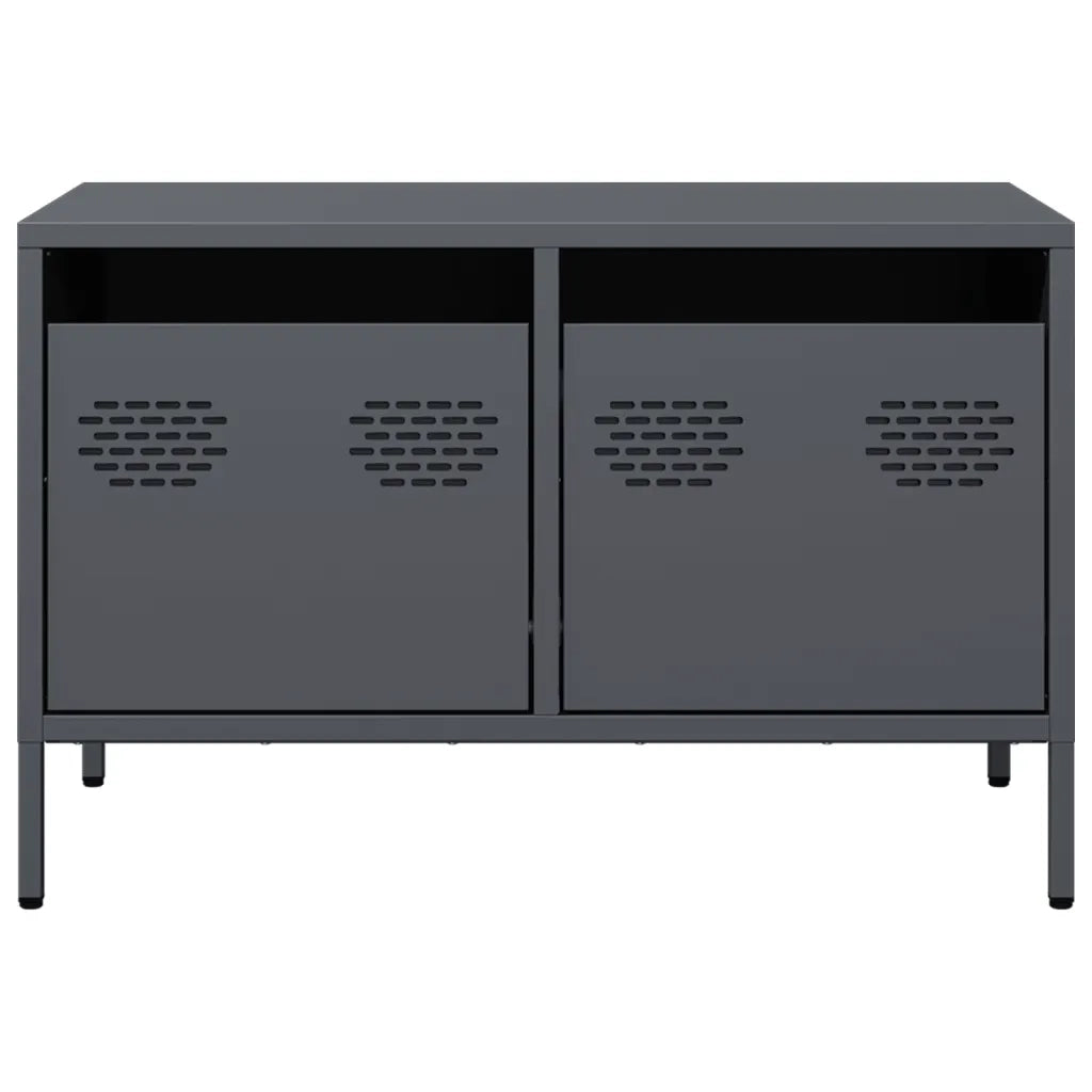 Mobile TV Antracite 68x39x43,5 cm in Acciaio Laminato a Freddo