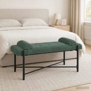 Panchina con bottoni e cuscini Verde Mare 110 x 40 x 46 cm 42038396
