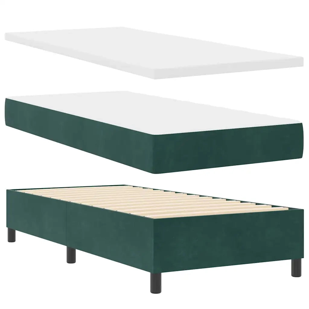Letto a molle con strisce LED Verde Scuro 80 x 200 cm Velluto 3343841
