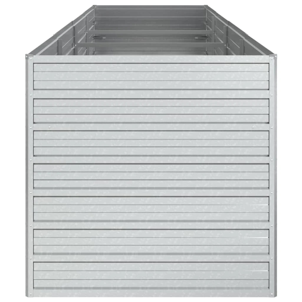 Fioriera rialzata per piante fiori patio giardino 320 x 80 x 77 cm acciaio zincato argento 02_0039435