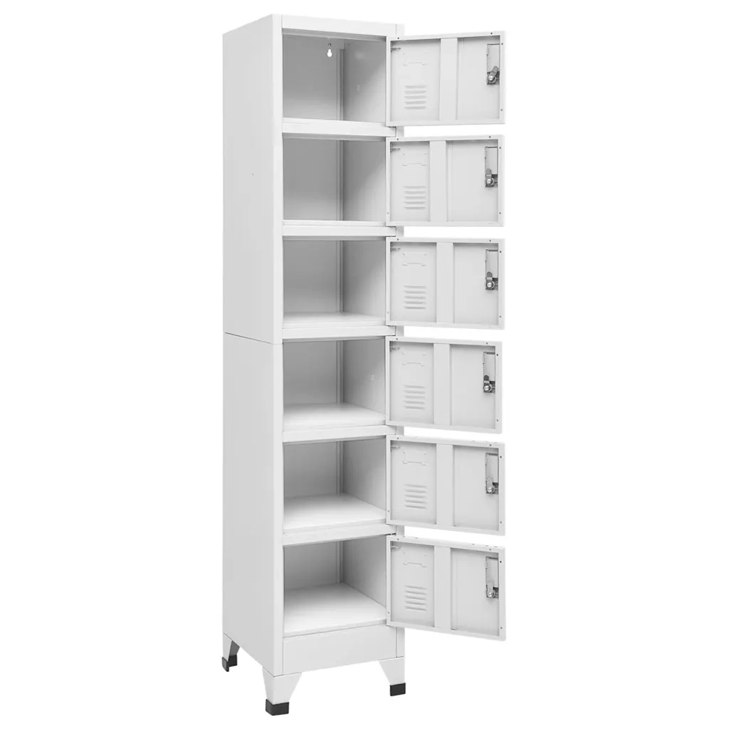 Armadietto moderno con vano contenitore interno 38 x 40 x 180 cm acciaio grigio chiaro 02_0047007