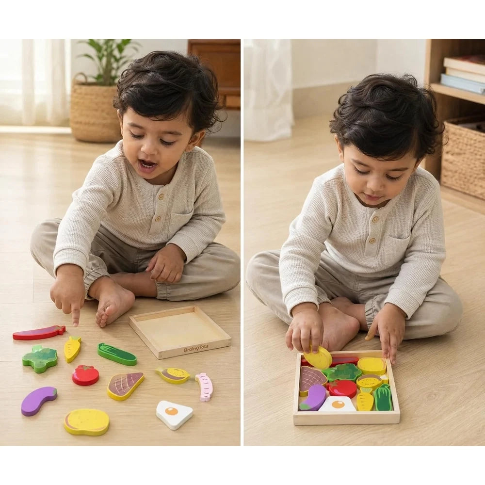 Trade Shop - Puzzle 3d A Incastro In Legno Forma Verdure Per Bambini Gioco Da Tavolo Educativo 07940 -