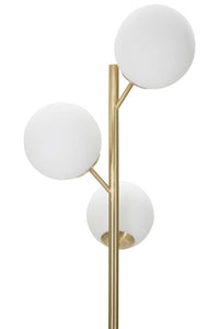 Lampada da Terra Glamy 3 Luci Ø36x190 cm in Ferro e Vetro Oro e Bianco