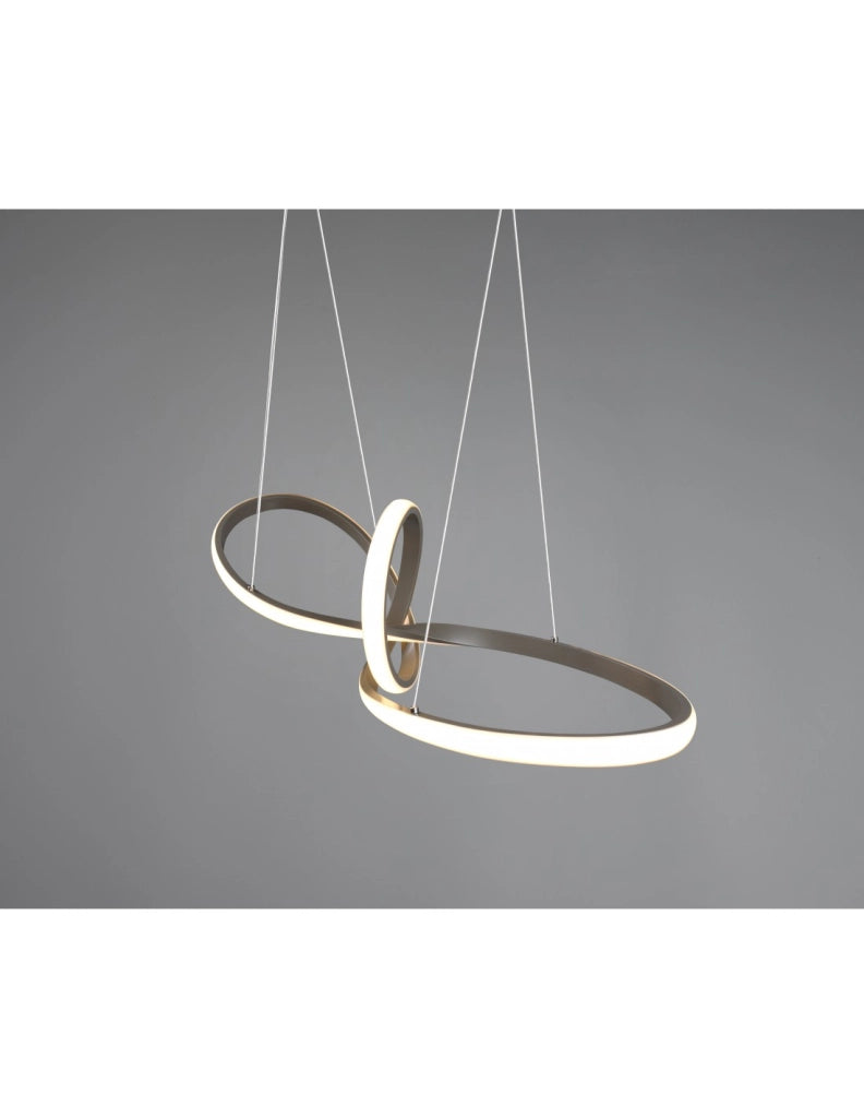 Sospensione Sansa Led 28w Dimmerabile Nichel L80 cm Trio Lighting
