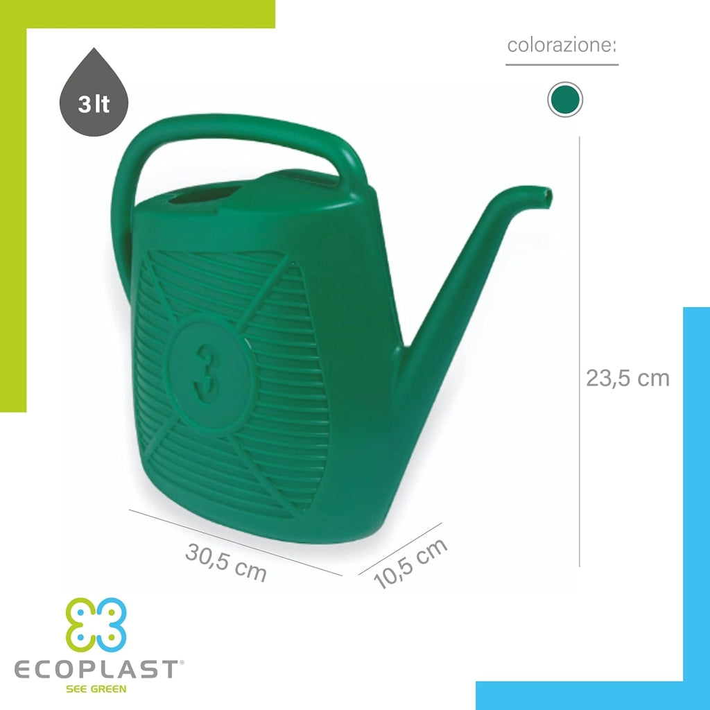 Annaffiatoio Plastica Ecoplast Verde 3 lt