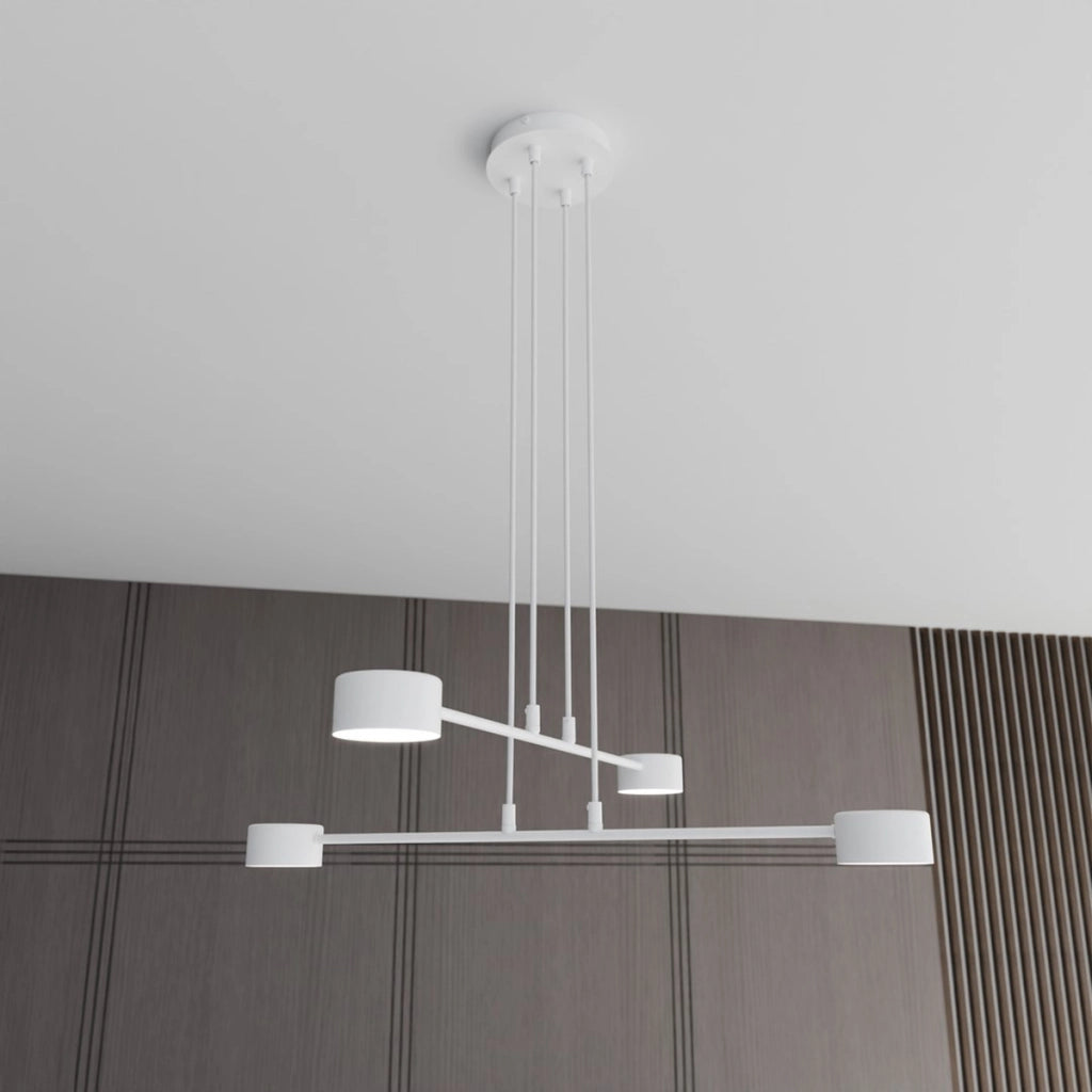 Lampada a sospensione Modus in acciaio bianco