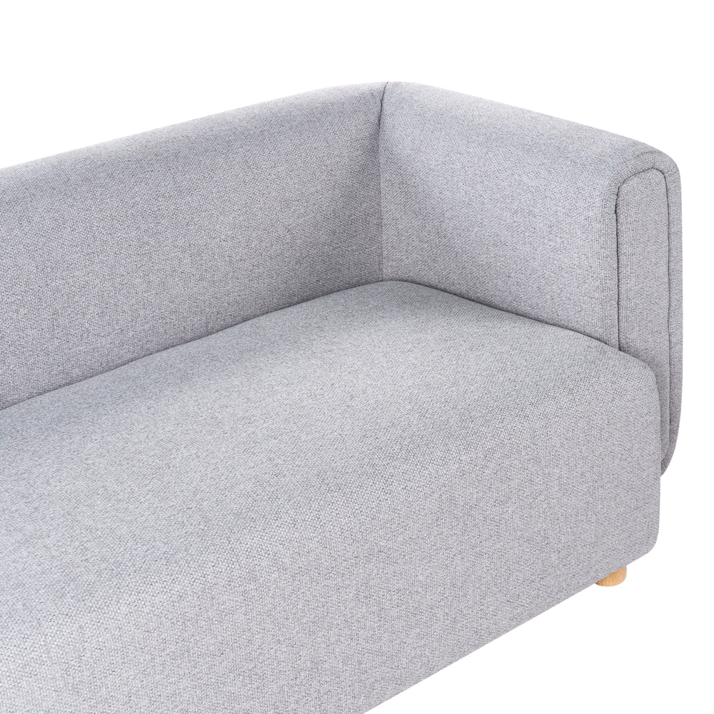Divano a 2 posti in tessuto Grigio Gambe in legno di gomma Tessuto intrecciato Moderno