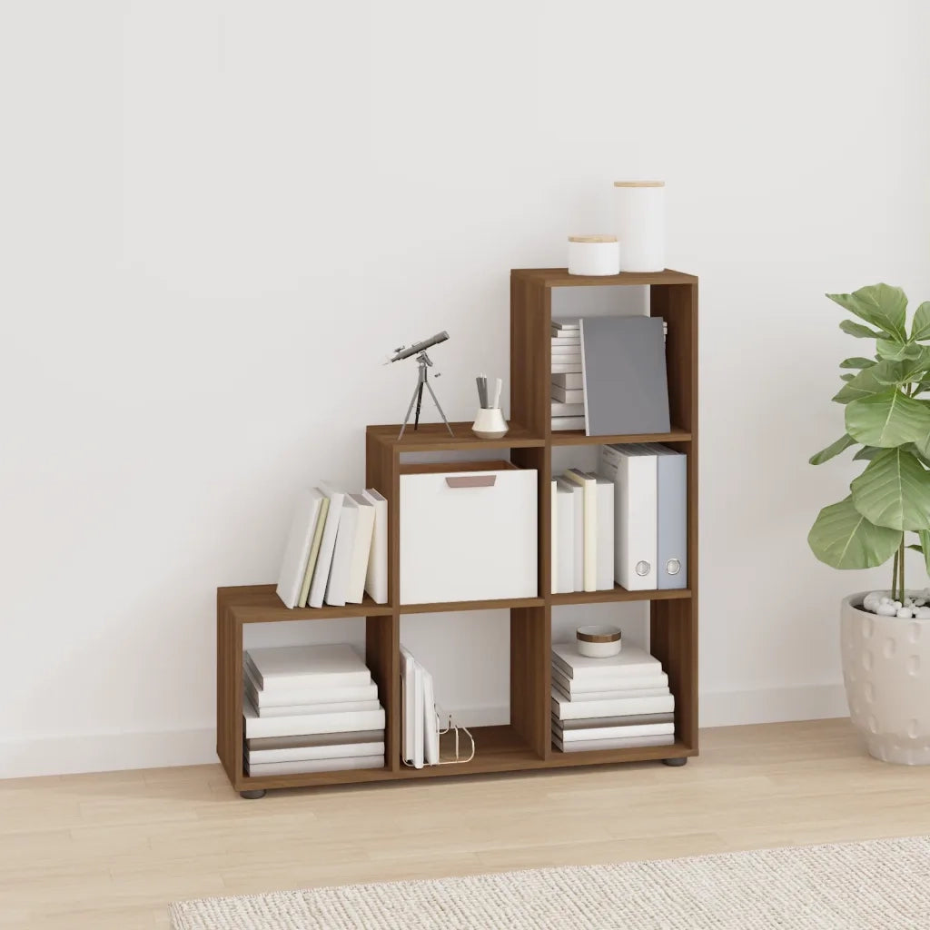 Libreria a Scala Rovere Marrone 107 cm in Legno Multistrato 342608