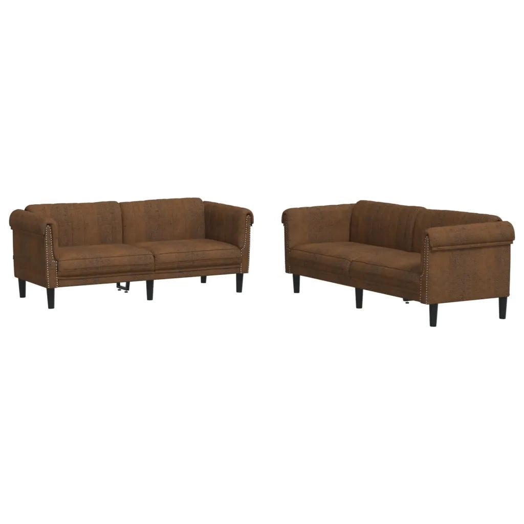 Set di Divani 2 pz Marrone in Velluto 3209228