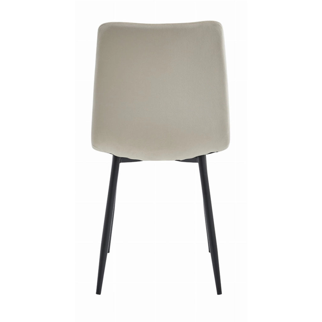 Set di 2 sedie Turin in velluto beige e metallo nero