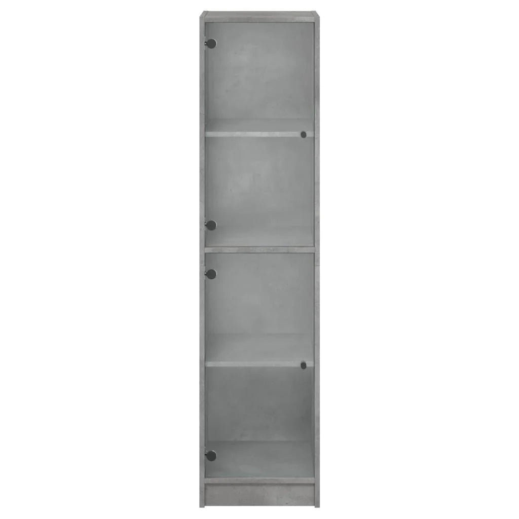Buffet credenza cassettiera mobiletto mobile contenitore organizer per cucina soggiorno salotto con ante in vetro 35 x 37 x 142 cm grigio 02_0030120