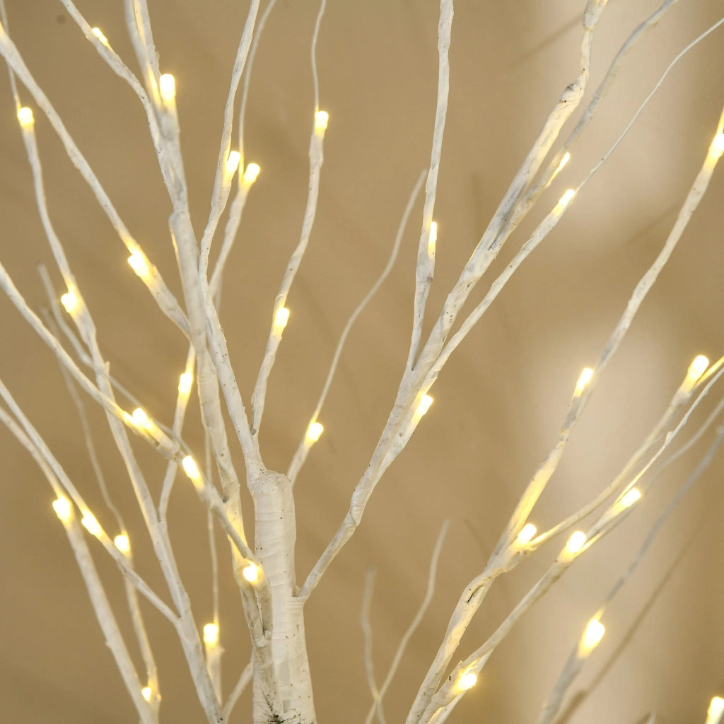 Albero di Natale Artificiale 150 cm 12 Rami con Luci LED 3000K per Interni ed Esterni al Coperto Bianco