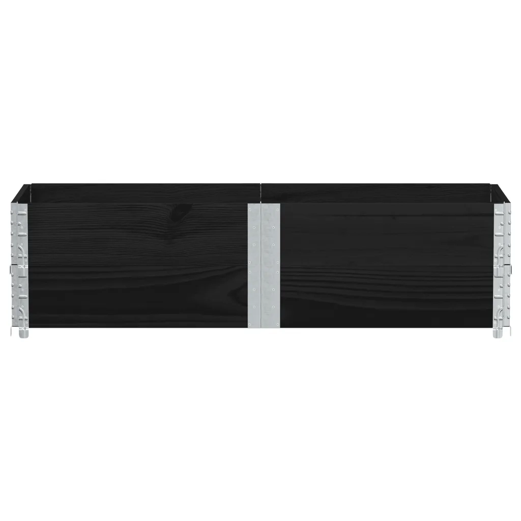 vidaXL Fioriera da Giardino Nera 150x50 cm in Legno Massello di Pino