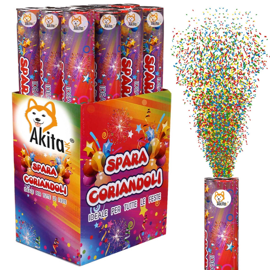 12 pz Tubo Spara Coriandoli 40cm Akitaink per Feste