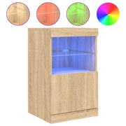Credenza | Madia | Buffet da pranzo | Armadio da pranzo con Luci LED Rovere Sonoma 41x37x67 cm