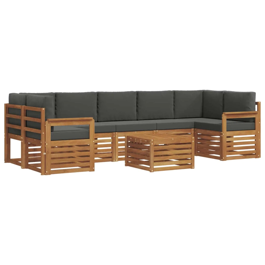 Set di divani da esterno con cuscino 8 pcs Naturale e Antracite 3374517