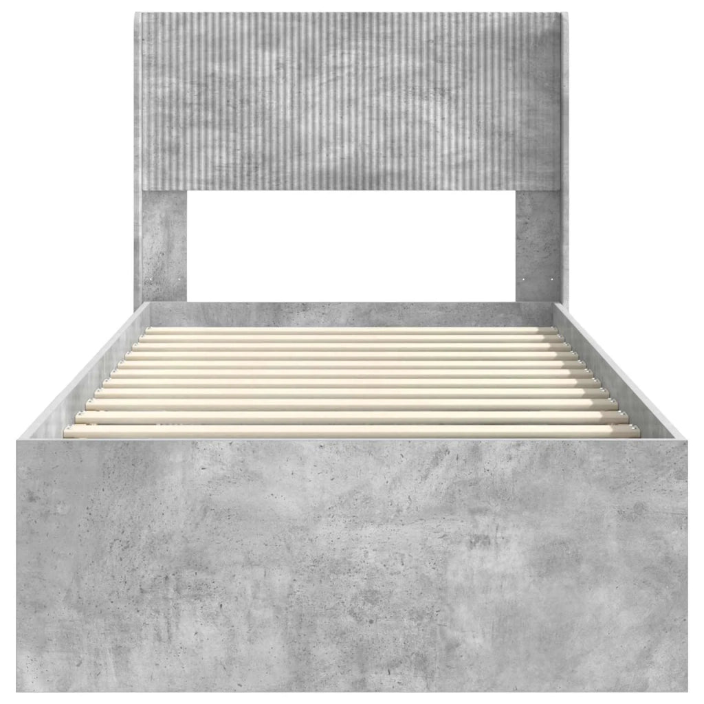 Struttura del letto con stoccaggio e testata Grigio Cemento 3414262