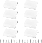Vetrino per armadio a muro con maniglie in alluminio leggero - Bianco - Maniglie di apertura a scorrimento - Maniglie sommerse - 8 pezzi