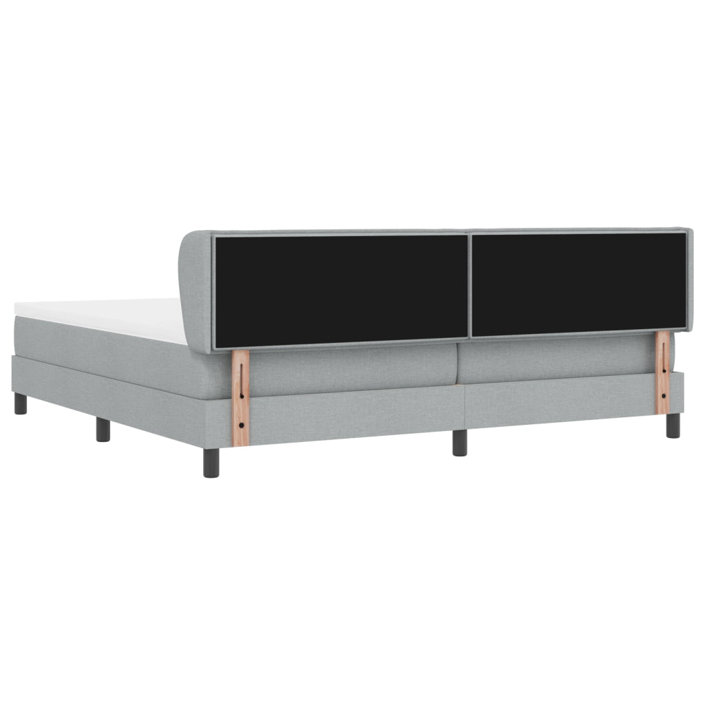Letto Box Spring con Materasso Grigio Chiaro 200x200 cm in Tessuto