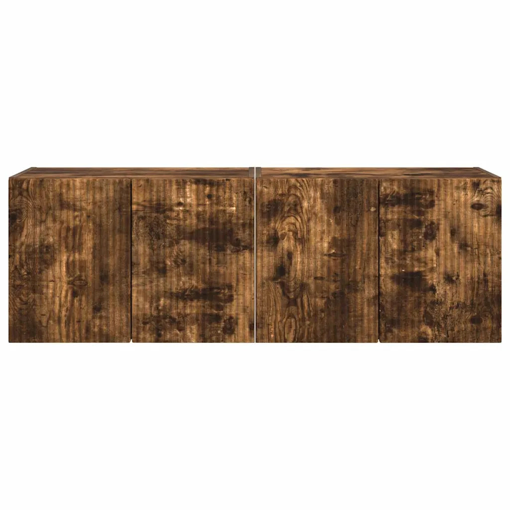 Mobile TV da parete 2 pz | Armadietto TV | Mobile Porta TV Rovere fum¨¦ 59,5 x 31 x 40 cm