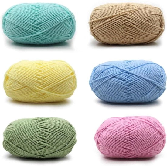 Set di fili colorati per artigianato e cucito, 6 x 50 g, ideale per creare con l'uncinetto e il ricamo.