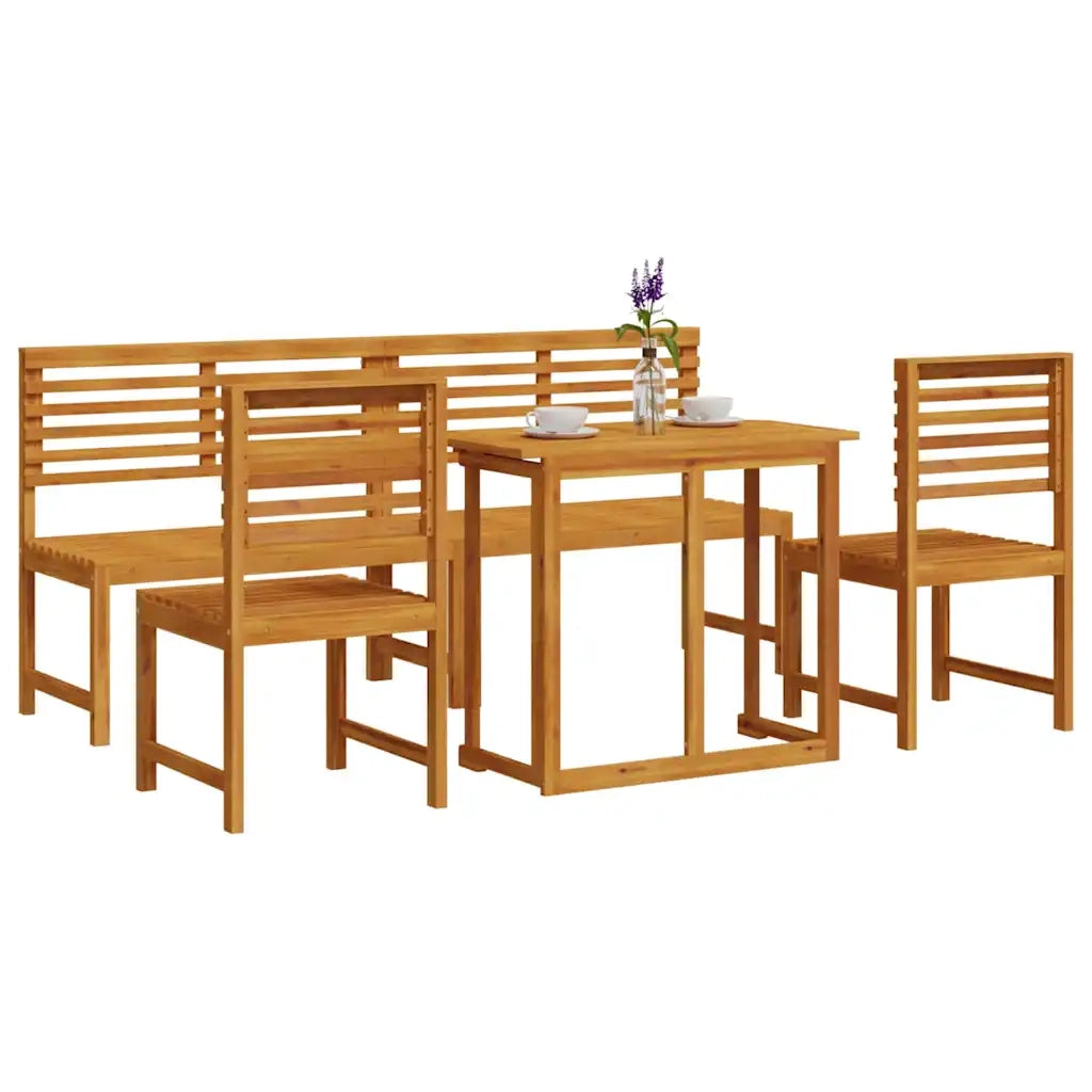 Set Bistro da Giardino 5 pcs Marrone Legno di Acacia Massello 3328698