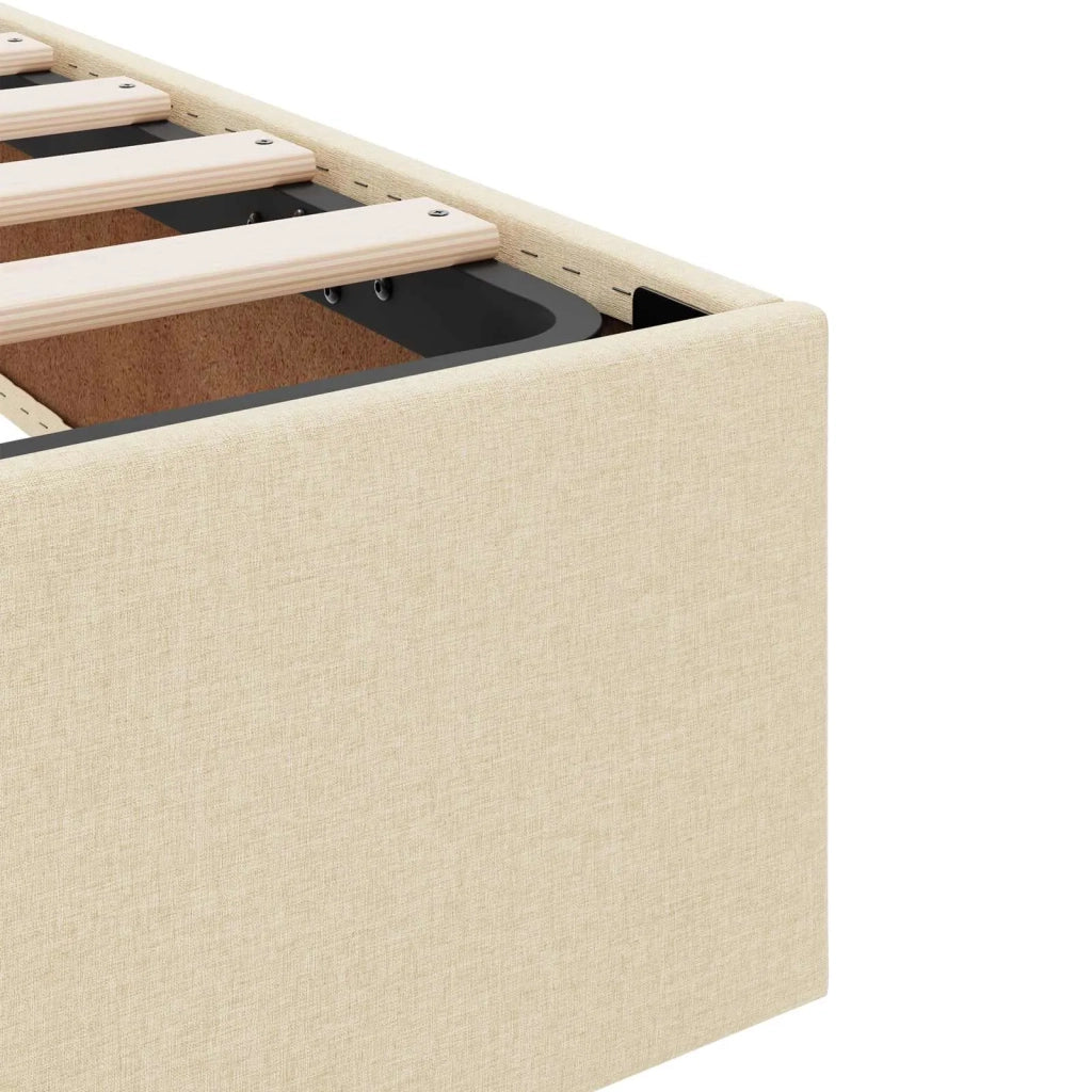 Letto ottomano con archiviazione Crema 120 x 200 cm Tessuto 3442812