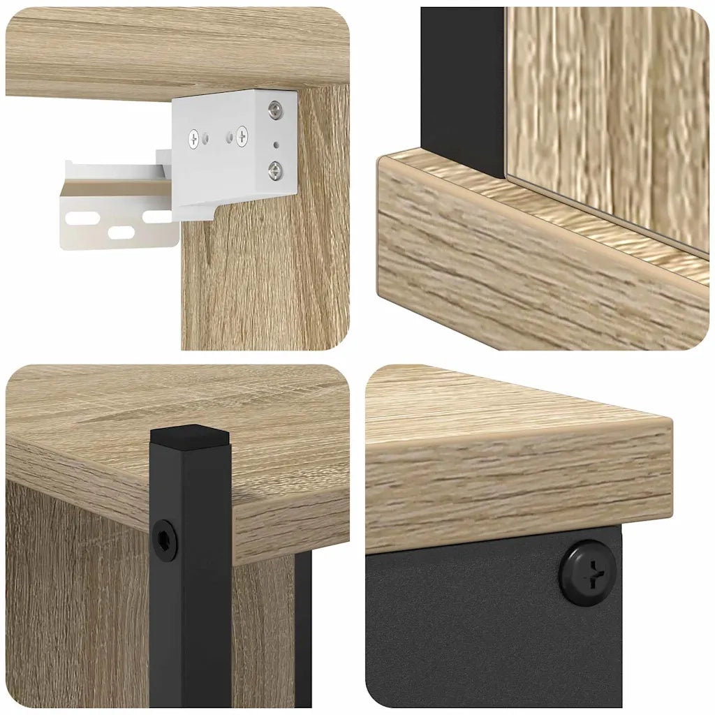 vidaXL Set di mobili per il bagno con lo scaffale 4 pcs rovere sonoma