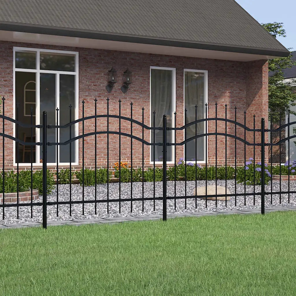 Recinzione da Giardino Woerden con Punta a Lancia Nera 240x100 cm in Acciaio 151080