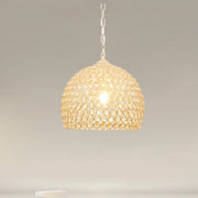 Trade Shop - Lampadario A Sospensione Semi Sfera Oro Cupola Con Cristalli Incastrati E27 32958 -