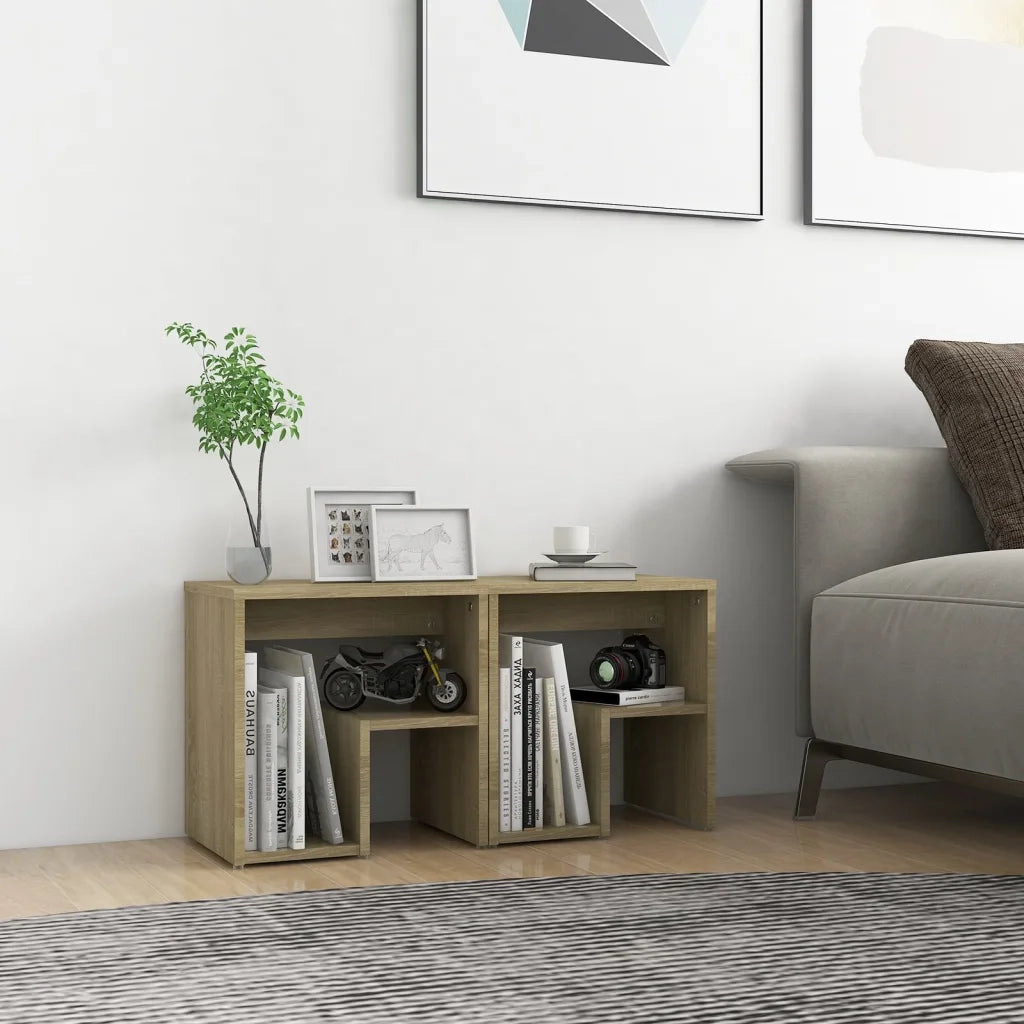 Comodini 2 pz-Set di 2 Tavolino da notte Rovere Sonoma 40x30x40 cm in Legno Multistrato