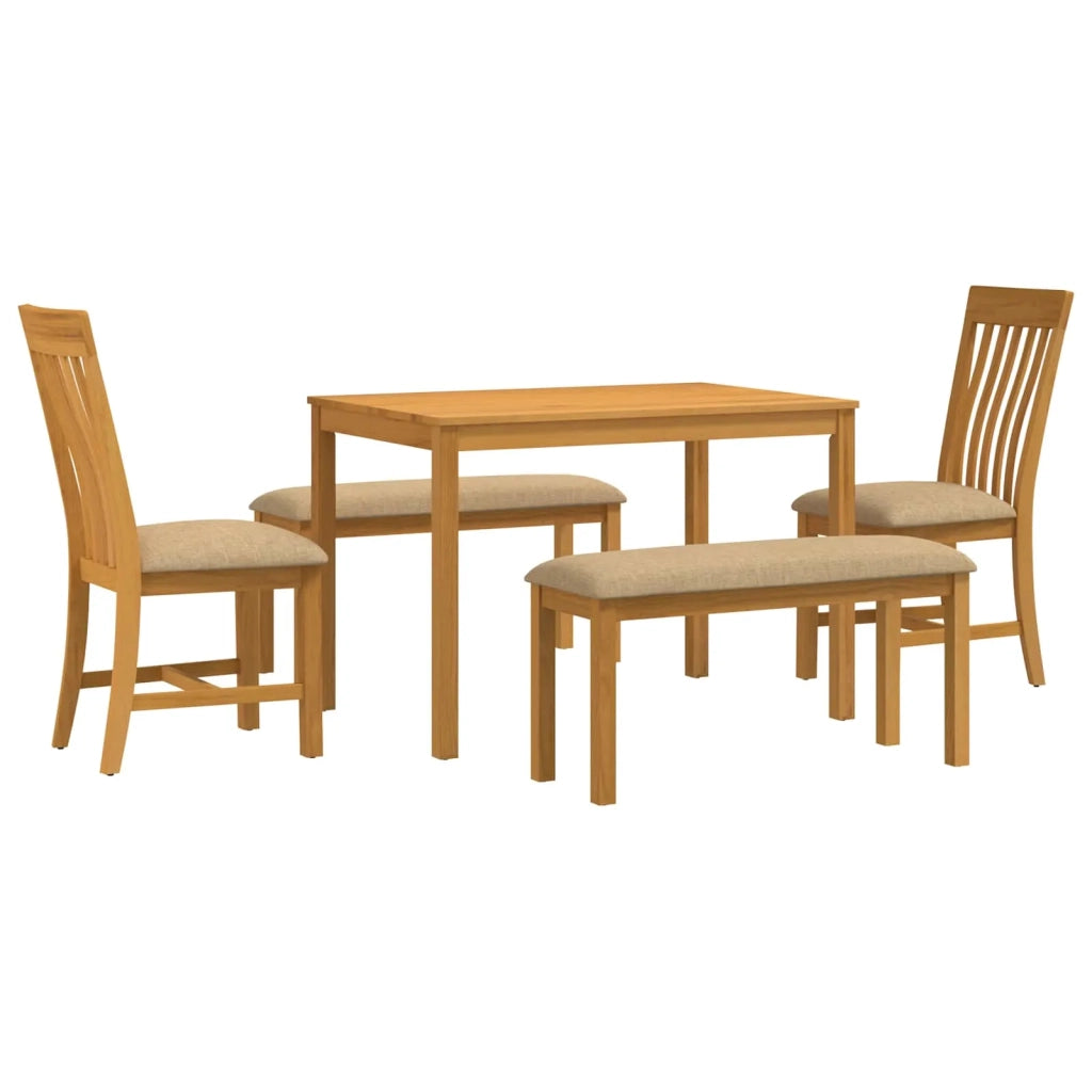 Set da pranzo 5 pz Beige Legno di Quercia Massello 3430285