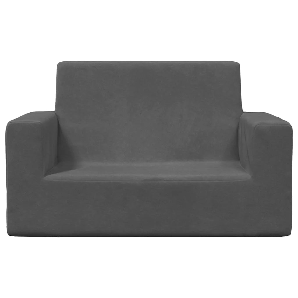 Divano per Bambini a 2 Posti-Sofa-Divanetto Antracite in Morbido Peluche 482090