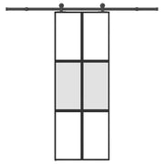 Porta Scorrevole Ferramenta 76x205 cm Vetro Temperato Alluminio