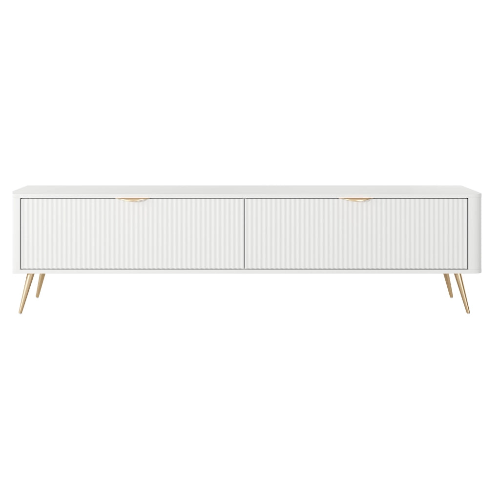 Kala, Mobile Porta tv 2 Ripiani, 200x38x51h cm Bianco