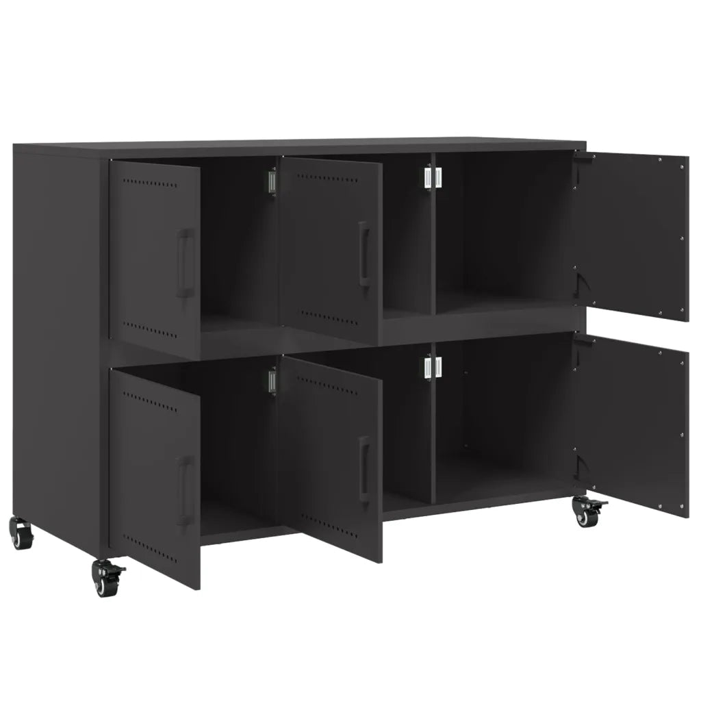 Credenza | Madia | Buffet da pranzo | Armadio da pranzo Nera 100,5x39x72 cm in Acciaio