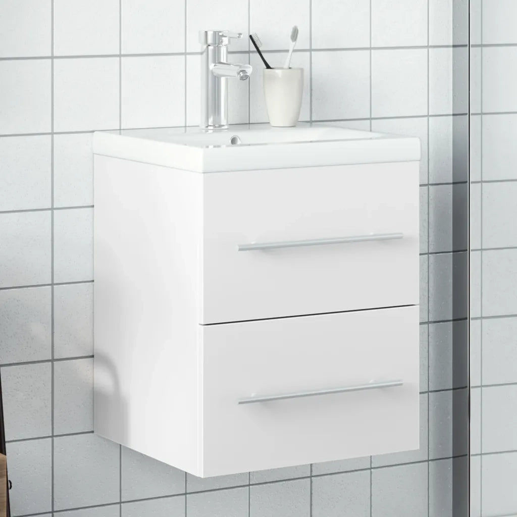 Mobile da Bagno con Lavabo da Cucina-Armadietto da bagno con Lavandino Bianco 581044