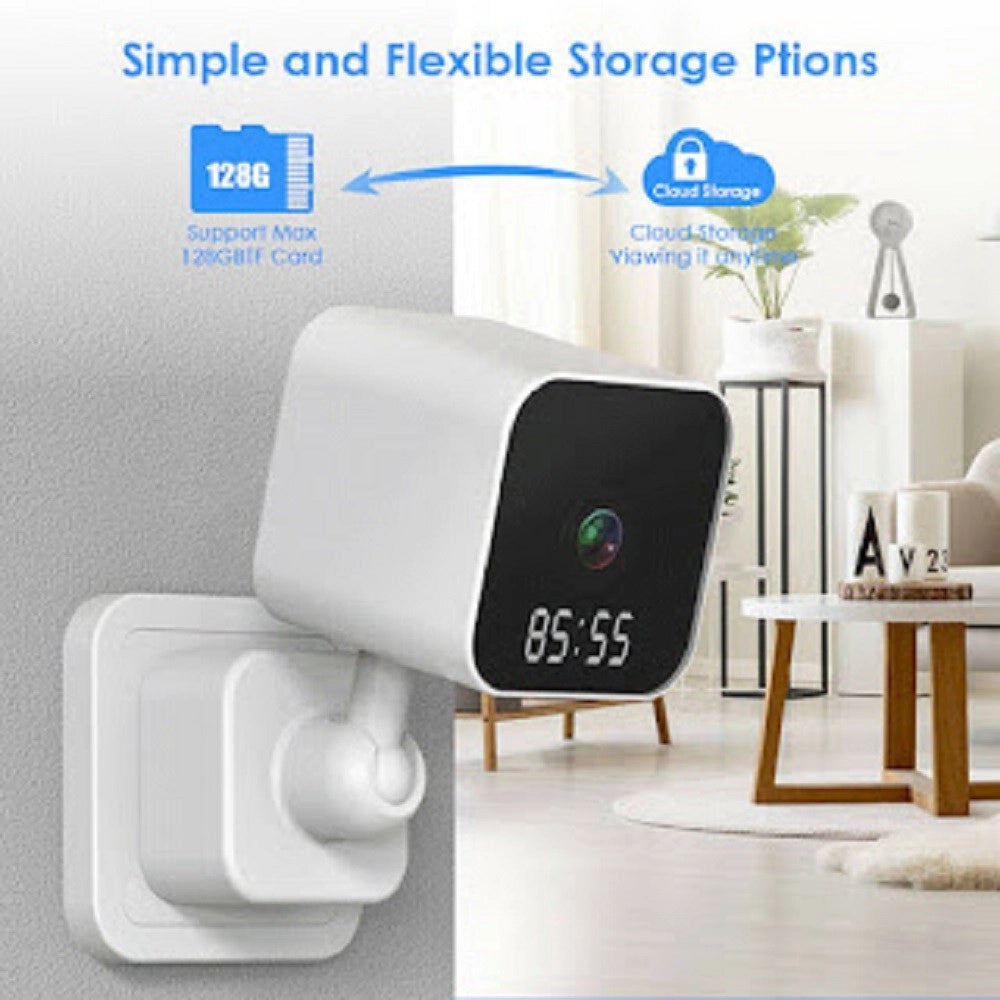 Trade Shop - Fotocamera Hd 1080p Wifi Sicurezza Ip Home Cam Visione Notturna Orologio Q-sx909 -