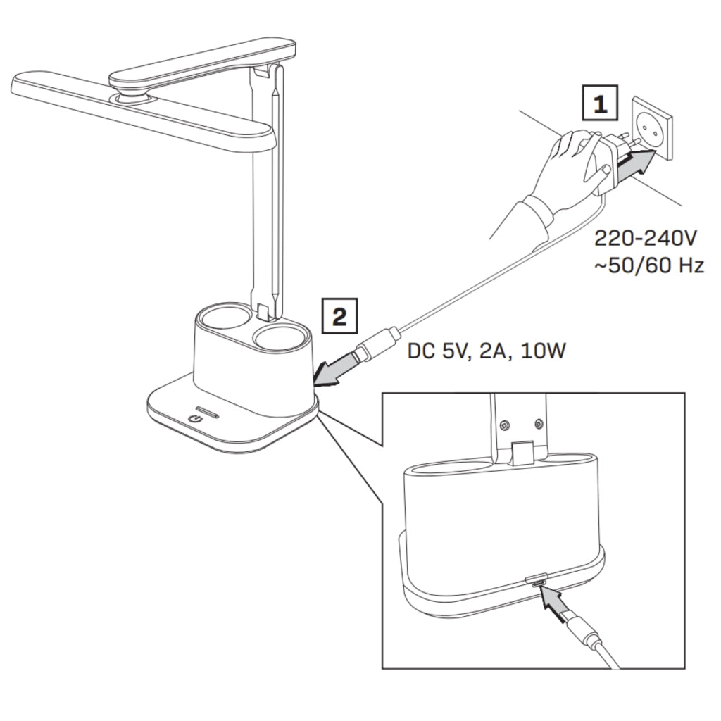 Lampada da scrivania LED nera 4000K dimmer Polux BARI