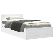 Letto singolo | Letto per adulti | Giroletto con Testiera senza Materasso Bianco 100x200 cm