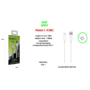 Trade Shop - Cavo Usb Per Ricarica Smartphone Ipad 1,00mt Simply 5v-2100ma Maxtech F-tc002 -