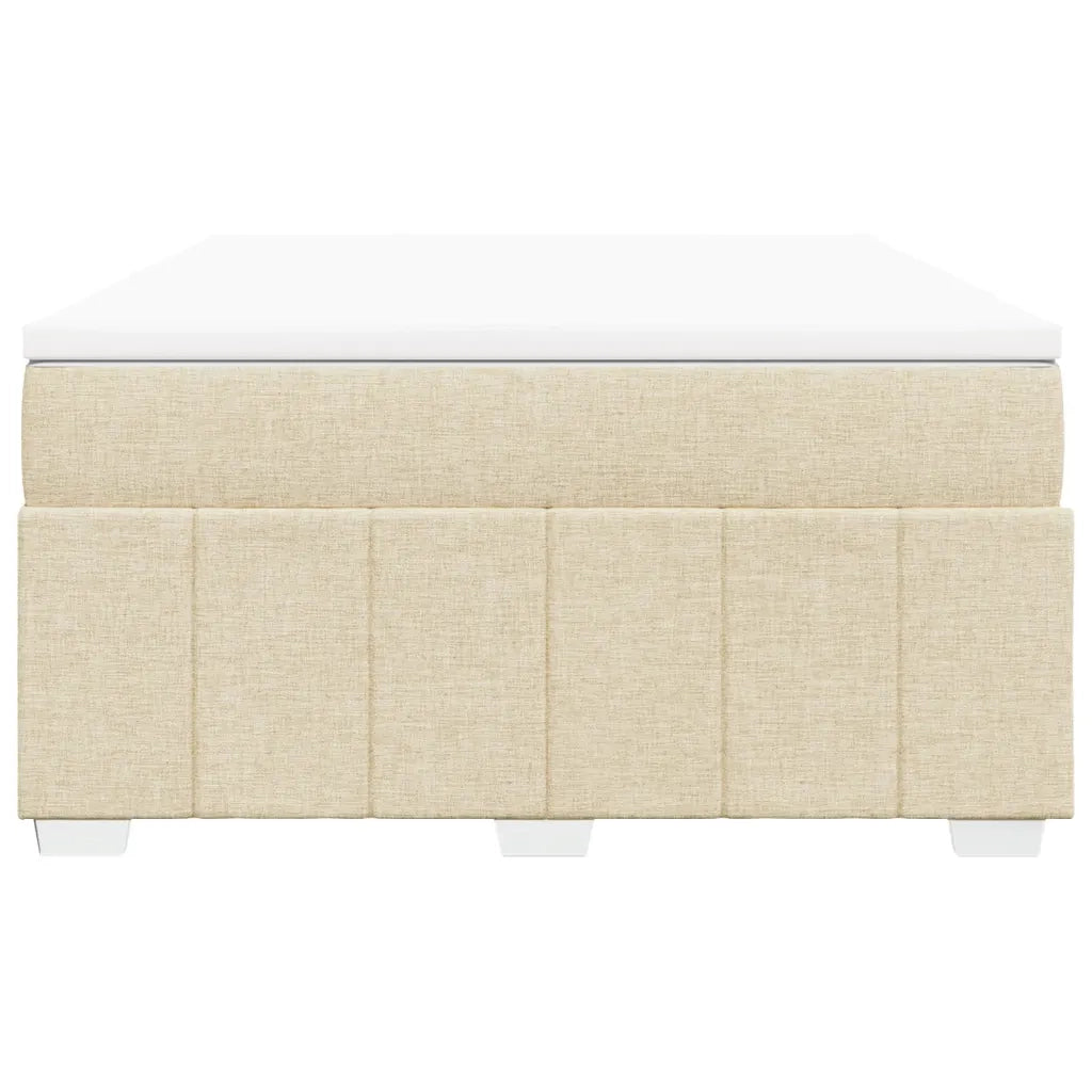 Giroletto a Molle con Materasso Crema 160x200 cm in Tessuto