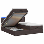 Letto Ottomano con Materasso e LED Marrone Scuro 200 x 200 cm 3457262